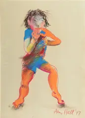 Dancer by Anne Hall, 1977, pastel on paper, sold Mar 2016