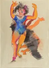 Dancer in Motion by Anne Hall, pastel on paper, sold Mar 2016