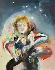 Self Portrait by Anne Hall, oil on canvas, sold Mar 2016