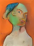Anne Hall, Portrait with Orange Background