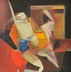 Abstract Figure Study by Anne Hall, oil on canvas, sold Mar 2016
