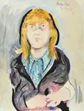 Anne Hall, Self Portrait in Blue Shirt