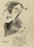 Anne Hall, Hiding, 1978, charcoal on paper