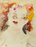 Anne Hall, Portrait of a Woman with Red Hair, ink on paper