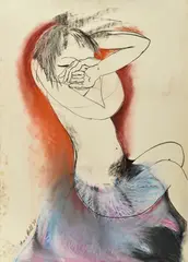 Hidden Self by Anne Hall, 1978, pastel on paper, sold Mar 2016