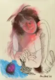 Anne Hall, Knitting, 1979, pastel on paper