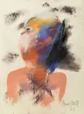 Anne Hall, Portrait with Blue Face