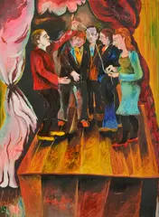 Houdini's Needle Trick by Anne Hall, 1974, oil on board, sold Mar 2016