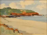 Raymond Wallis, COASTAL SCENE,, 1940, OIL ON BOARD