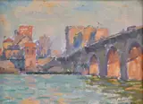 Robert Richmond Campbell, THE BRIDGE, ST CLOUD, PARIS, OIL ON ARTIST'S BOARD