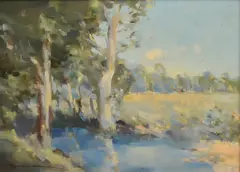 Raymond Wallis, LANDSCAPE, OIL ON BOARD