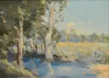 Raymond Wallis, LANDSCAPE, OIL ON BOARD