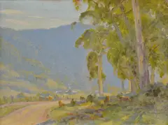 William Rowell, GRAZING CATTLE, OIL ON BOARD
