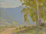 William Rowell, GRAZING CATTLE, OIL ON BOARD