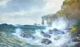 James Swinton Diston, ON THE CORNISH COAST, WATERCOLOUR