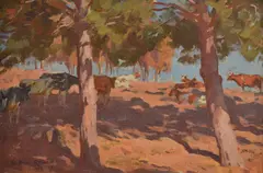 William Rowell, LIGHT AND SHADE, OIL ON BOARD