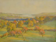 VALLEY VIEW by Charles Wheeler, OIL ON BOARD, sold Feb 2016