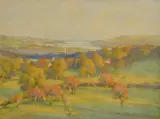 Charles Wheeler, VALLEY VIEW, OIL ON BOARD