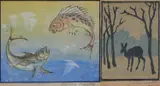 Dorothy Lungley, i) Fish Talk, linocut (2)