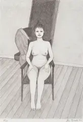 John Brack, Nude on Chair, 1982, lithograph 18/50