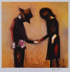 Charles Blackman, The Meeting, limited edition print A/P
