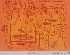 David Larwill, Couple II, coloured etching 13/30