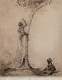 Benjamin Edwin Minns, Aboriginal Children, dry point etching series 3, no.23