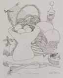 Charles Blackman, Country Breakfast, lithograph 23/100