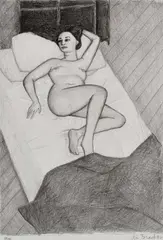 John Brack, Nude Resting, 1982, lithograph 19/50