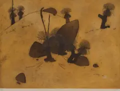 Spinifex by Clifton Pugh, monochromatic etching 23/90, sold Feb 2016