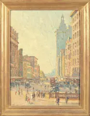 Robert Richmond Campbell, Park Street, Sydney, oil on board