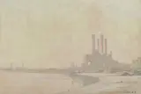 Oliver Senior, Battersea Power Station, pastel on paper