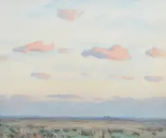 Cloudy Landscape by Nugent Welch, watercolour, sold May 2016