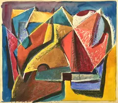 Dora Chapman, Constuctive Forms, 1947, mixed media on paper