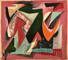 Dora Chapman, Constructive Forms, mixed media on paper