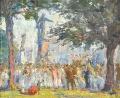 Marie Tuck, Celebrations to Commemorate the Prince of Wales Visit Adelaide, c.1920, oil on board