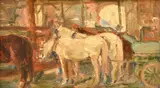 Marie Tuck, East End Market, oil on board
