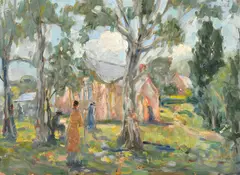 Marie Tuck, Sunday at Glen Osmond Church, oil on board