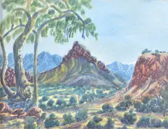 Otto Pareroultja, Central Australian Landscape (#2), watercolour