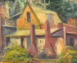 Francis Roy Thompson, The Artist's Studio, Kent Town, oil on composition board