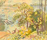 Rex Wood, Garden by the Coast (Bedarra Island), oil on board