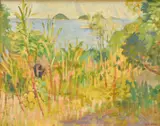 Rex Wood, View to the Sea, oil on board