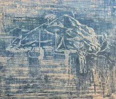 Rex Wood, The Island, 1960, pastel on paper
