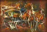 Wladyslaw Dutkiewicz, Night in Desert, oil on board