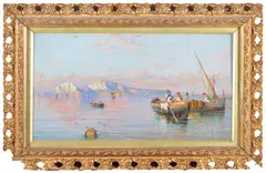 Seascape, Napoli by Giuseppe Carelli, oil on board, sold May 2016