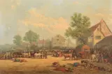 John I. Holland, The Cattle Fair, oil on canvas