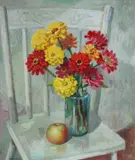 Rex Wood, , STILL LIFE WITH APPLE, OIL ON BOARD, 56 X 47CM, oil