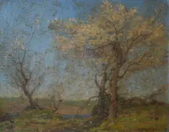 Rose Lowcay, , TREES IN BLOSSOM, OIL ON CANVASBOARD, 19.5 X 24.5CM, oil