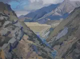 Arthur d'Auvergne Boxall, , SOUTHERN ALPS, OIL ON BOARD, 25 X 33CM, oil