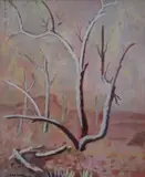 Rex Wood, , RED DUST, OIL ON BOARD, 43 X 35CM, oil